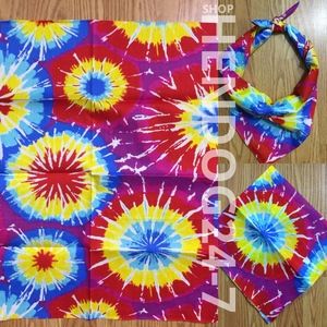 MULTI TIE DYE BURSTS BANDANA SCARVE ONE SIZE